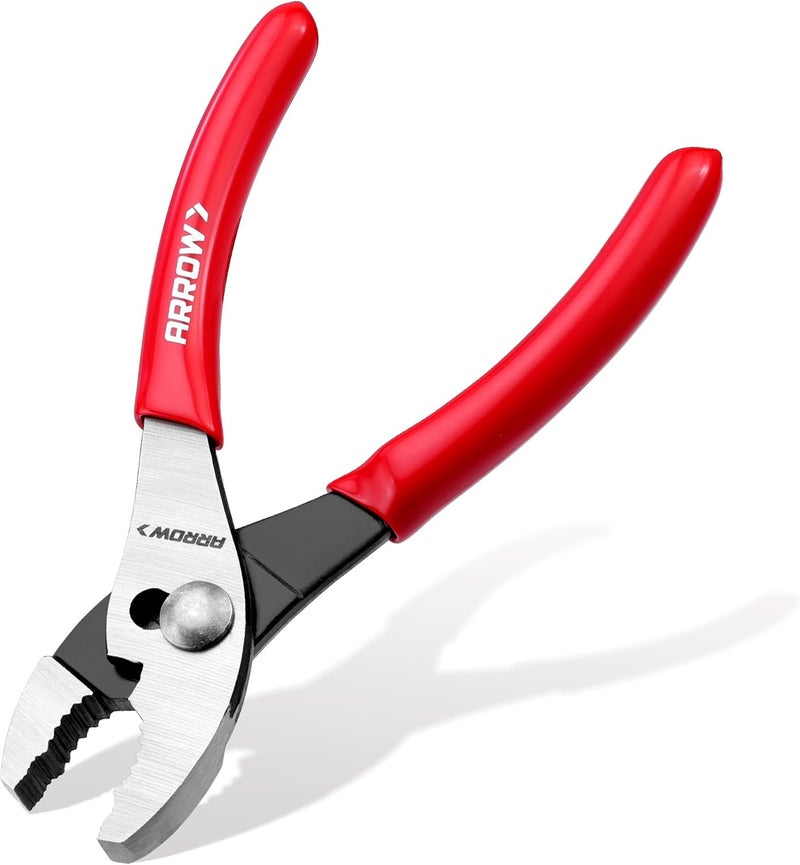 Arrow Fastener ARROW 6" Slip Joint Pliers, Small Pliers with Thick Dip-Grip Handle, High Carbon Steel, Strong Grip Jaws, Pliers Tool for Gripping, Loosening Nuts and Bolts, Cutting Steel Wire - Image 1
